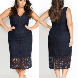 City Chic NWT All Class Midi Dress in Navy Blue Sz. 14